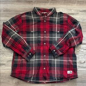 The North Face fleece lined flannel jacket
